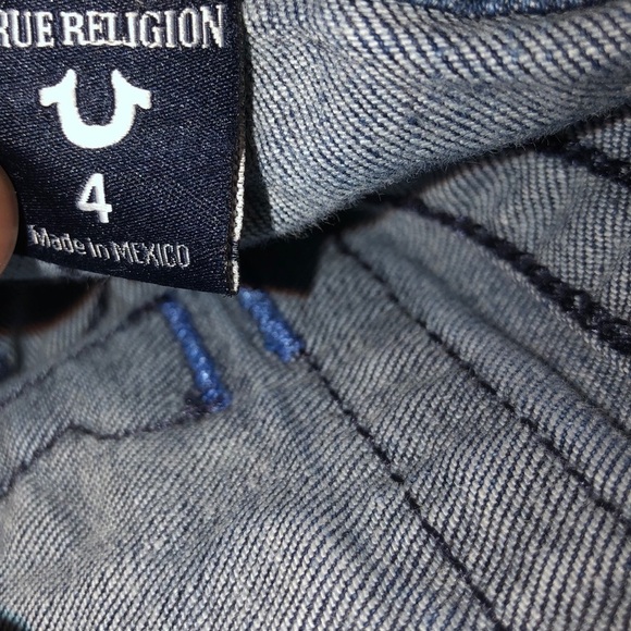 BOYS true religion rocco skinny patch jeans kids 4 - Picture 7 of 7